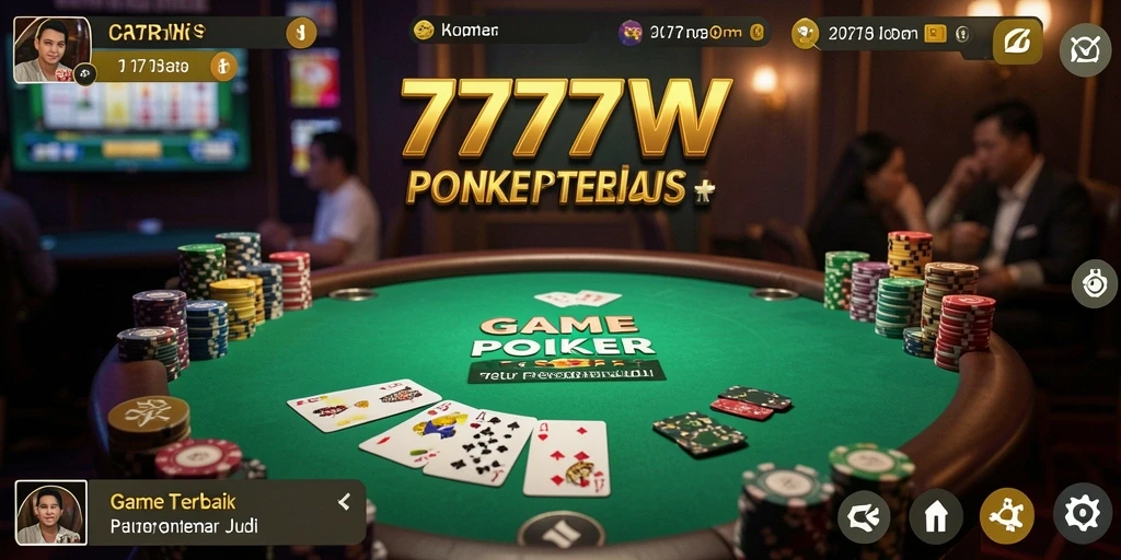 Gameplay 7777W yang menarik dan seru saat bermain poker.