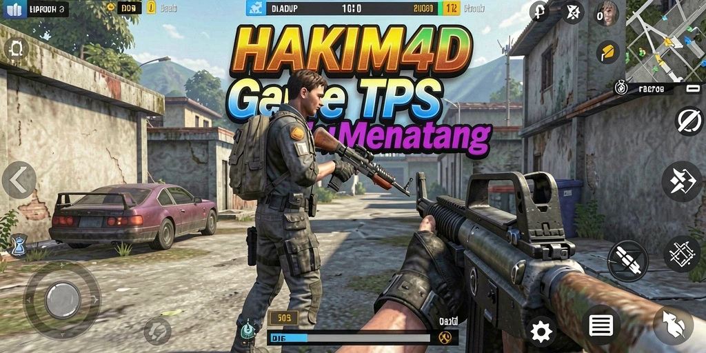 Tampilan gameplay seru HAKIM4D dalam aksi TPS.