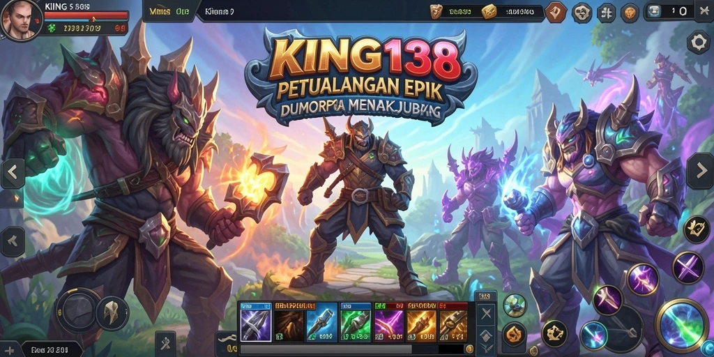 Screenshot gameplay KING138 yang menunjukkan aksi pertarungan menakjubkan.