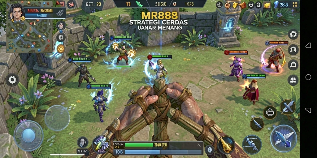 Screenshot utama MR888 menampilkan strategi mendalam di dalam pertempuran.