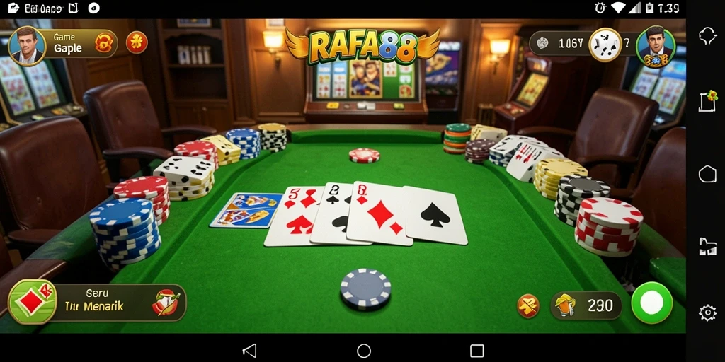 Screenshot gameplay RAFA88 menampilkan suasana seru bermain Gaple.