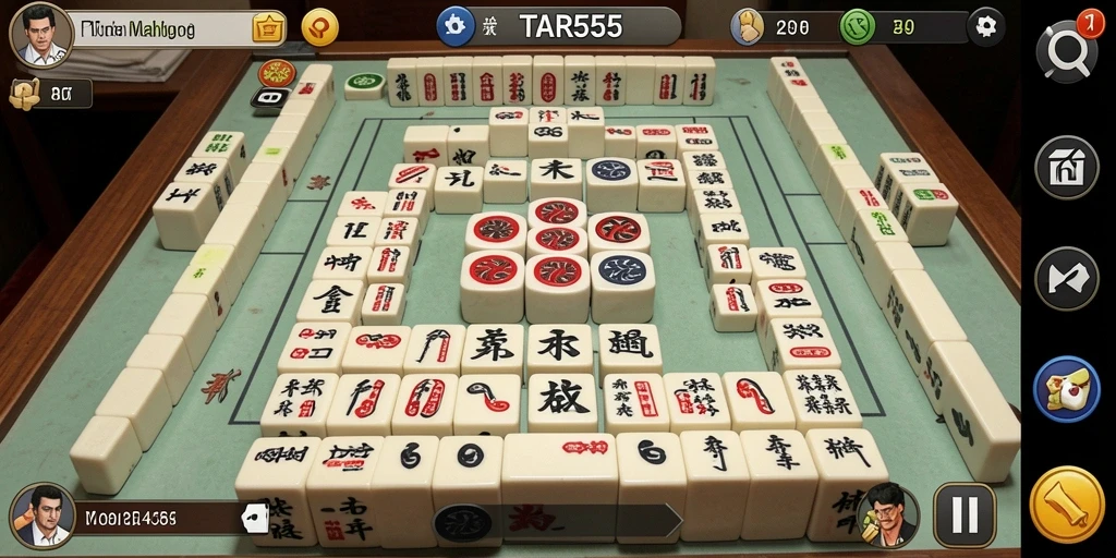Tampilan gameplay TAR555 yang seru dan menantang dalam Mahjong.