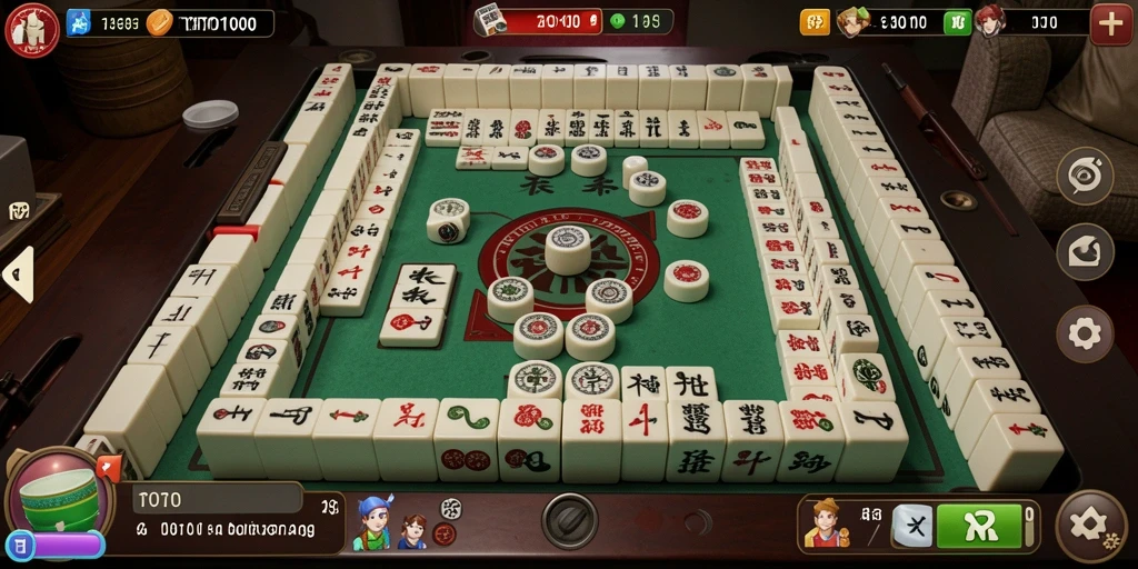 Tampilan menawan dari gameplay Mahjong di TOTO1000.