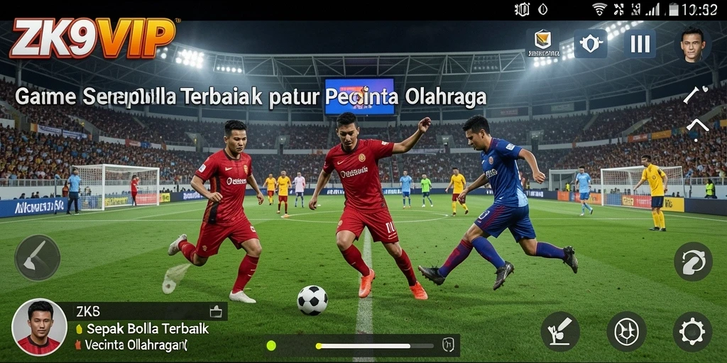 Tampilan gameplay ZK9VIP yang seru dan realistis dalam pertandingan sepak bola.